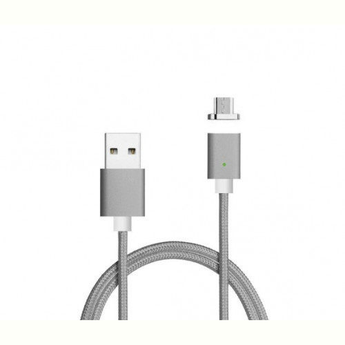 Кабель Voltronic USB-microUSB, магнітний, 1м, Gray (YT-MCFB-M/Gr/15591) блістер