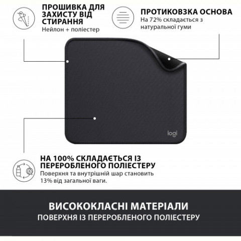 Ігрова поверхня Logitech Mouse Pad Studio Graphite (956-000049)