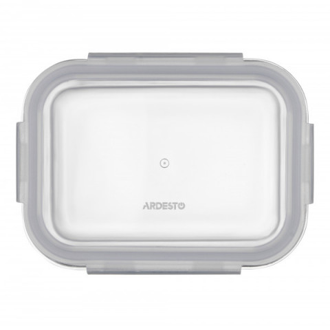 Контейнер для зберігання харчових продуктів Ardesto Gemini 0.66л, боросилікатне скло, пластик, прямокутний, прозорий