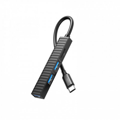 USB-хаб XO USB Type-C 3-в-1 (HUB014B.black)