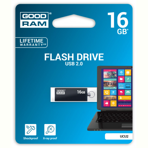 Флеш-накопичувач USB 16GB GOODRAM UCU2 (Cube) Black (UCU2-0160K0R11)