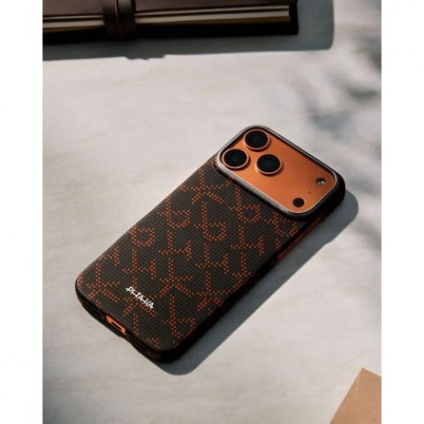 Чохол Pitaka Edge Ultra-Slim для iPhone 17 Pro Max Monogram Black/Orange (KI1704PTKP)