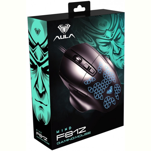 Мишка Aula F812 Wired gaming mouse with 7 keys Black (6948391213132)