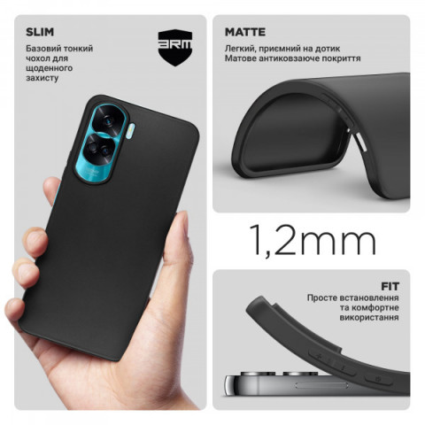 Чохол ArmorStandart Matte Slim Fit для Honor 90 Lite Black (ARM73691)