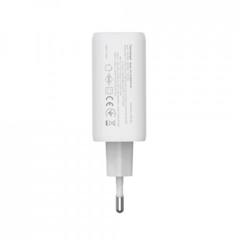 Мережевий зарядний пристрій ColorWay GaN Mini 50W PD Port PPS USB (Type-C PD 30W + Type-C PD 20W) White (CW-CHS050PD-WT)