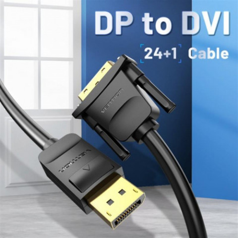 Кабель Vention DisplayPort - DVI-D (M/M), 2 м, Black (HAFBH)