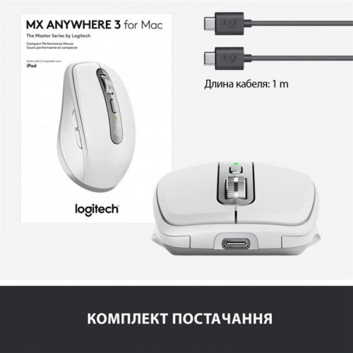 Мишка Logitech MX Anywhere 3 for Mac Pale Grey (910-005991) лазерна