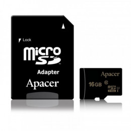 Карта пам`ятi MicroSDHC 16GB UHS-I Class 10 Apacer + SD adapter (AP16GMCSH10U1-R)