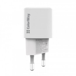 Мережевий зарядний пристрій ColorWay GaN PD Port USB PPS (Type-C PD + USB QC3.0) (33W) White (CW-CHS043PD-WT)