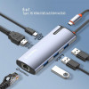 Док-станція СolorWay USB-C 6-в-1 Type C PD 100W/USB3.0х3/HDMI 4К/RJ45 (CW-HUB02)