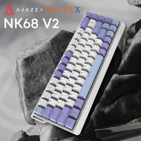 Дротова механічна клавіатура Ajazz NK68 V2 Red Switch (NK68-V2-R-PWB) Купити в Україні
