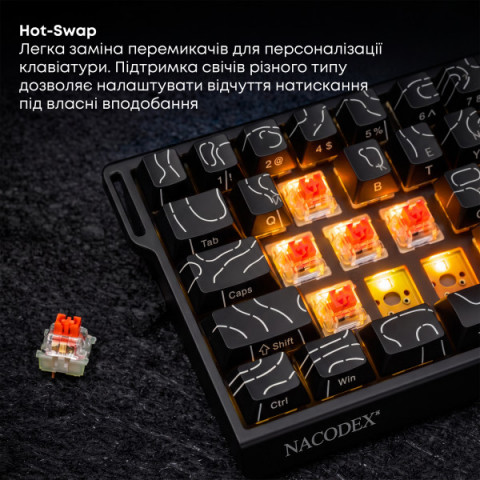 Дротова механічна клавіатура Ajazz NK68 V2 Red Switch (NK68-V2-R-PWB) Купити в Україні