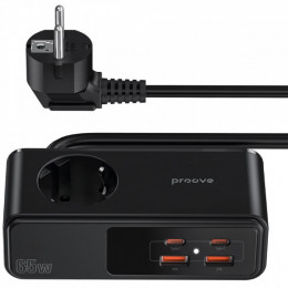 Мережевий фільтр Proove Homester Pro 65W (AC + 2xType-C + 2xUSB) 1.5m black