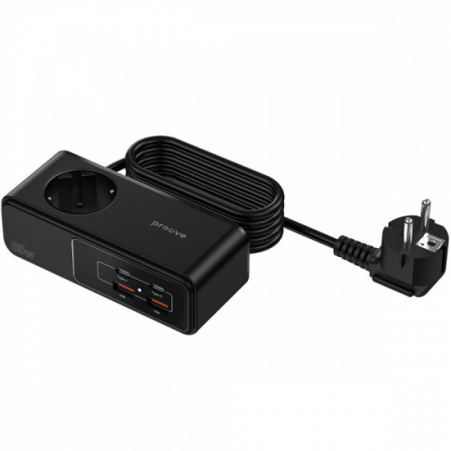 Мережевий фільтр Proove Homester Pro 65W (AC + 2xType-C + 2xUSB) 1.5m black Купити в Україні