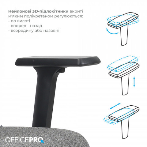 Крісло офісне OfficePro Fusion OC577G Gray Купити в Україні
