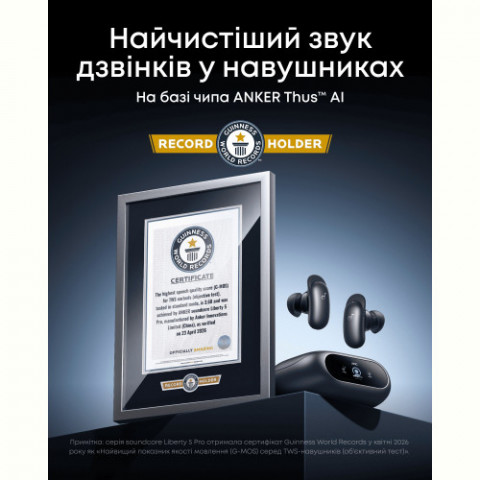 Bluetooth-гарнітура Anker SoundCore Liberty 5 Pro Black (D1203G11)