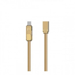 Кабель Remax RC-070th Gplex Lightning/microUSB/Type-C, 1м Gold (6954851267201)