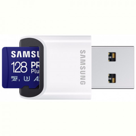Карта пам`яті MicroSDXC 128GB UHS-I/U3 Samsung Pro Plus R180/W130MB/s + OTG Card reader (MB-MD128SB/WW)