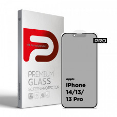 Захисне скло ArmorStandart Pro Anti-spy Matte для Apple iPhone 16e/14/13/13 Pro Black (ARM68603)