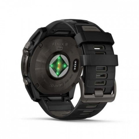 Смарт-годинник Garmin Fenix 8 47mm Sapphire Solar Carbon Gray DLC Titanium with Black Silicone (010-02906-70)