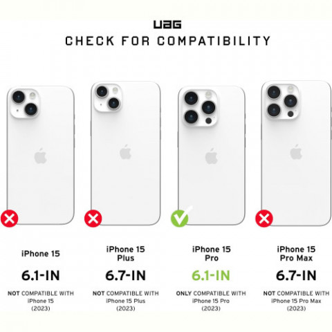 Чохол-накладка Urban Armor Gear Monarch Pro Magsafe для Apple iPhone 15 Pro Kevlar Elemental Green (11422111397B)