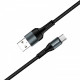 Кабель ColorWay USB-USB Type-C, nylon, 2.4А, 1м, Black (CW-CBUC045-BK)
