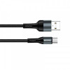 Кабель ColorWay USB-USB Type-C, nylon, 2.4А, 1м, Black (CW-CBUC045-BK)