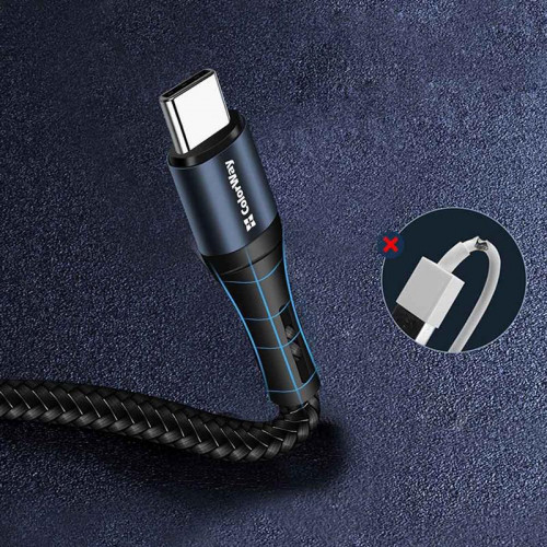 Кабель ColorWay USB-USB Type-C, nylon, 2.4А, 1м, Black (CW-CBUC045-BK)