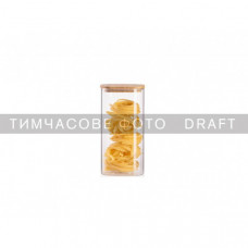 Банка для зберігання ARDESTO Midori 1300мл, скло, бамбук, квадратна, прозорий