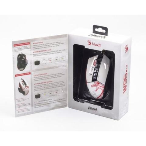 Миша ігрова A4Tech W95 Max Bloody, колір білий+чорний, активоване ПЗ