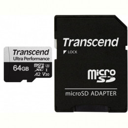 Карта пам`ятi MicroSDXC 64GB UHS-I/U3 Class 10 Transcend 340S R160/W125MB/s + SD-адаптер (TS64GUSD340S)