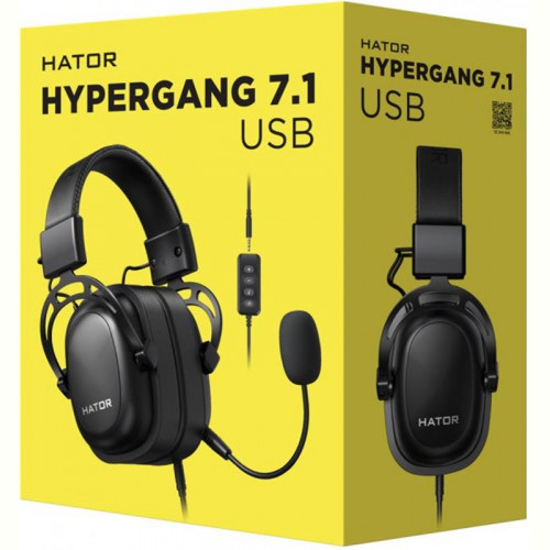 Гарнiтура Hator Hypergang 7.1 USB Black (HTA-840)