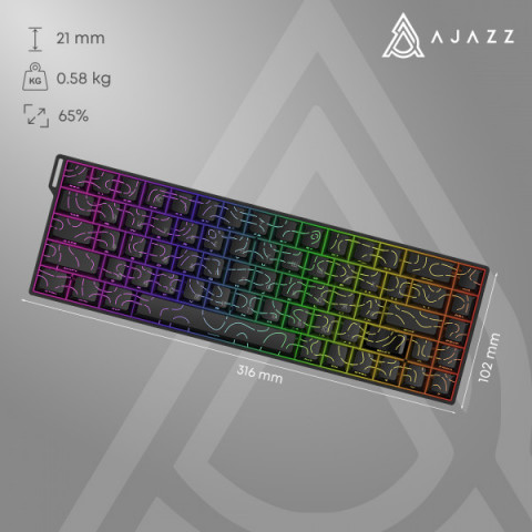 Ігрова магнітна клавіатура Ajazz AK680 V2 Ice Island Magnetic Switch (AK680-V2-I-S-B) Купити в Україні