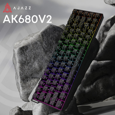 Ігрова магнітна клавіатура Ajazz AK680 V2 Ice Island Magnetic Switch (AK680-V2-I-S-B) Купити в Україні
