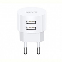 Мережевий зарядний пристрій Usams T20 (2USB, 2.1А) White (CC80TC01)
