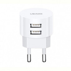 Мережевий зарядний пристрій Usams T20 (2USB, 2.1А) White (CC80TC01)