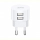 Мережевий зарядний пристрій Usams T20 (2USB, 2.1А) White (CC80TC01)