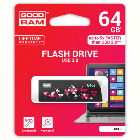 Флеш-накопичувач USB3.0 64GB GOODRAM UCL3 (Cl!ck) Black (UCL3-0640K0R11)