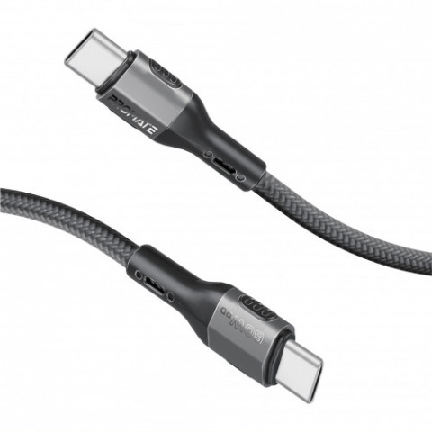 Кабель Promate USB Type-C - USB Type-C (M/M), 3A, 60W, 2 м, Black (ecoline-cc200.black)