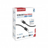 Кабель Promate USB Type-C - USB Type-C (M/M), 3A, 60W, 2 м, Black (ecoline-cc200.black)