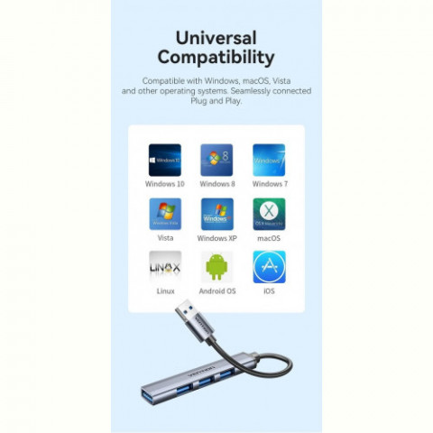USB-хаб Vention CKPHB 4 ports Grey