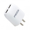 Мережевий зарядний пристрій Proda RP-U21 Flat (2USB 2.1А) 220V вилка Тип А (CN) White (2000700002531)