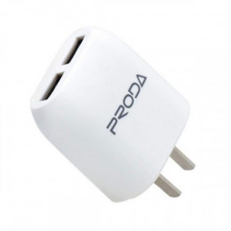 Мережевий зарядний пристрій Proda RP-U21 Flat (2USB 2.1А) 220V вилка Тип А (CN) White (2000700002531)