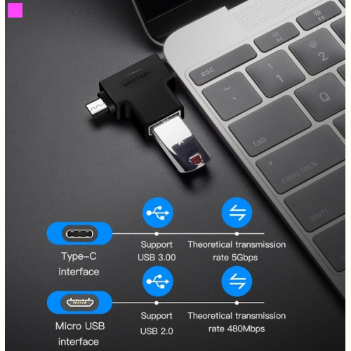 Адаптер Vention USB 3.1 Type-C / USB 3.0 OTG AF / microUSB BM (CDIB0)