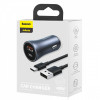 АЗП Baseus Golden Contactor Pro 40W USB + Type-C + Cable Type-C 5A (1m) dark gray Купити в Україні