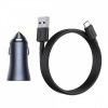 АЗП Baseus Golden Contactor Pro 40W USB + Type-C + Cable Type-C 5A (1m) dark gray Купити в Україні