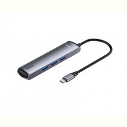 Концентратор USB-C Baseus Mechanical Eye 6 in 1 Smart Grey (CAHUB-J0G)