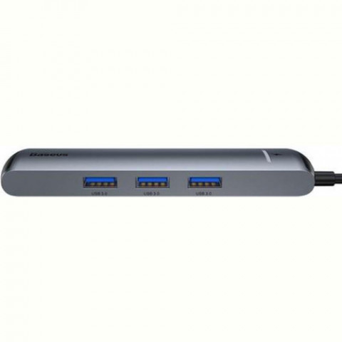 Концентратор USB-C Baseus Mechanical Eye 6 in 1 Smart Grey (CAHUB-J0G)