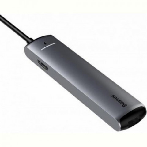 Концентратор USB-C Baseus Mechanical Eye 6 in 1 Smart Grey (CAHUB-J0G)