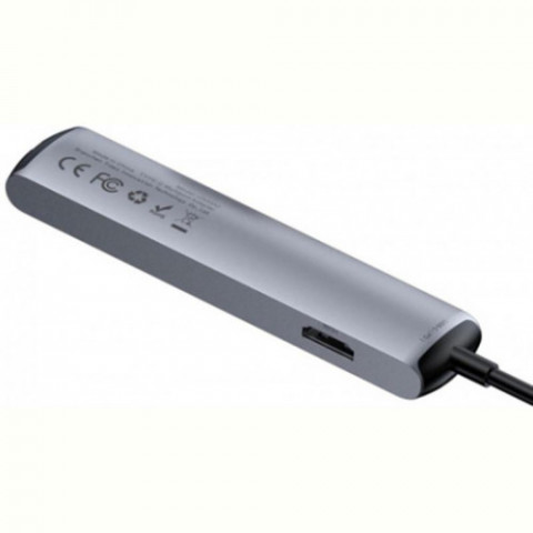 Концентратор USB-C Baseus Mechanical Eye 6 in 1 Smart Grey (CAHUB-J0G)